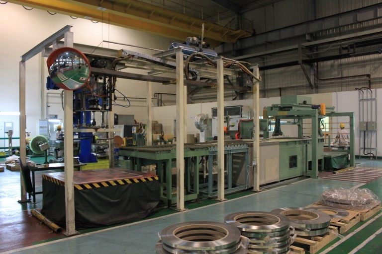 Full-automatic steel coil packaging line
