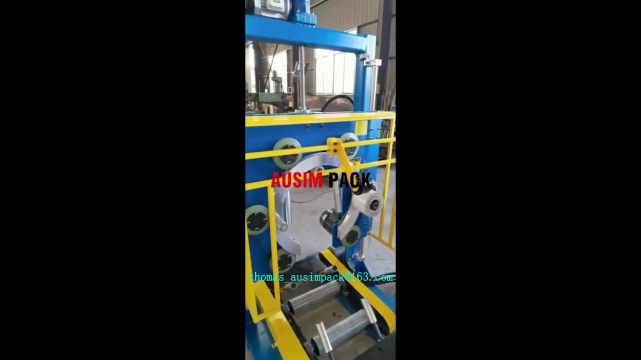 Coil, hose, and wire wrapping machines for industrial use.