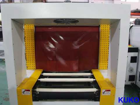 Coil sleeve wrapper and shrink packing machine for wires with automatic functionality.