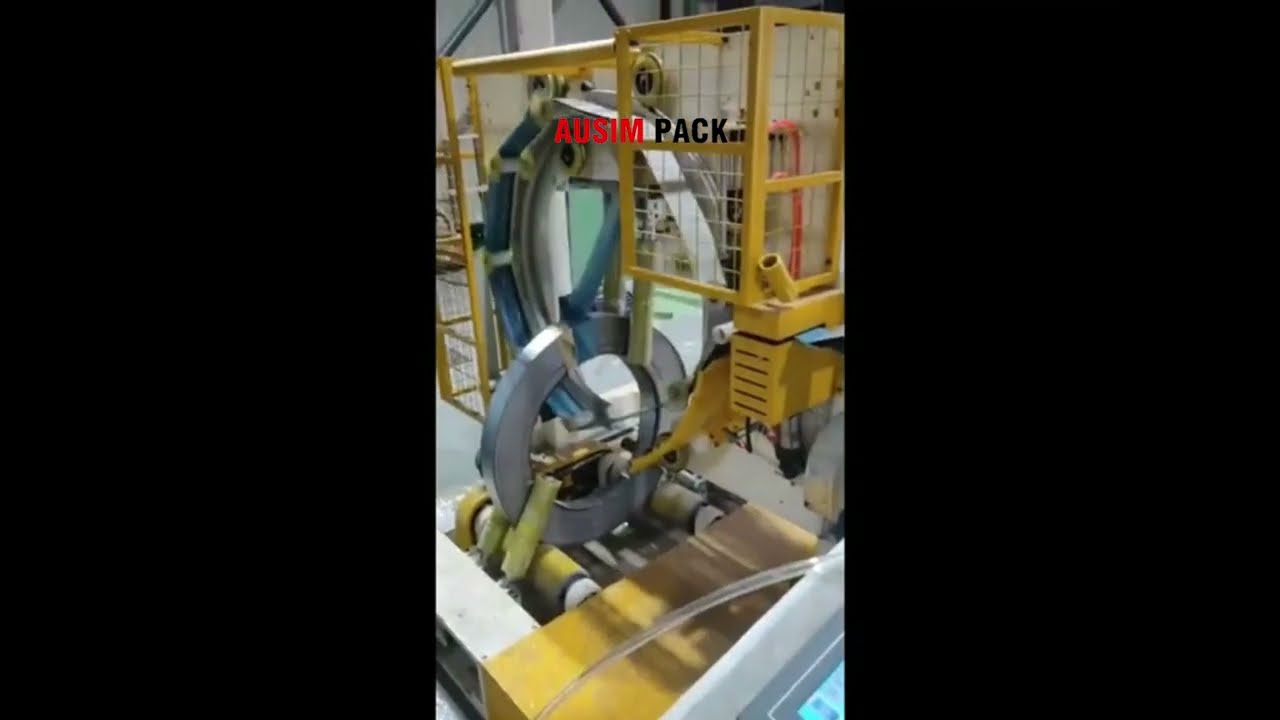 Coil wrapping machine for steel wire, hose cable, iron coil, and tire/tyre with optimized design.