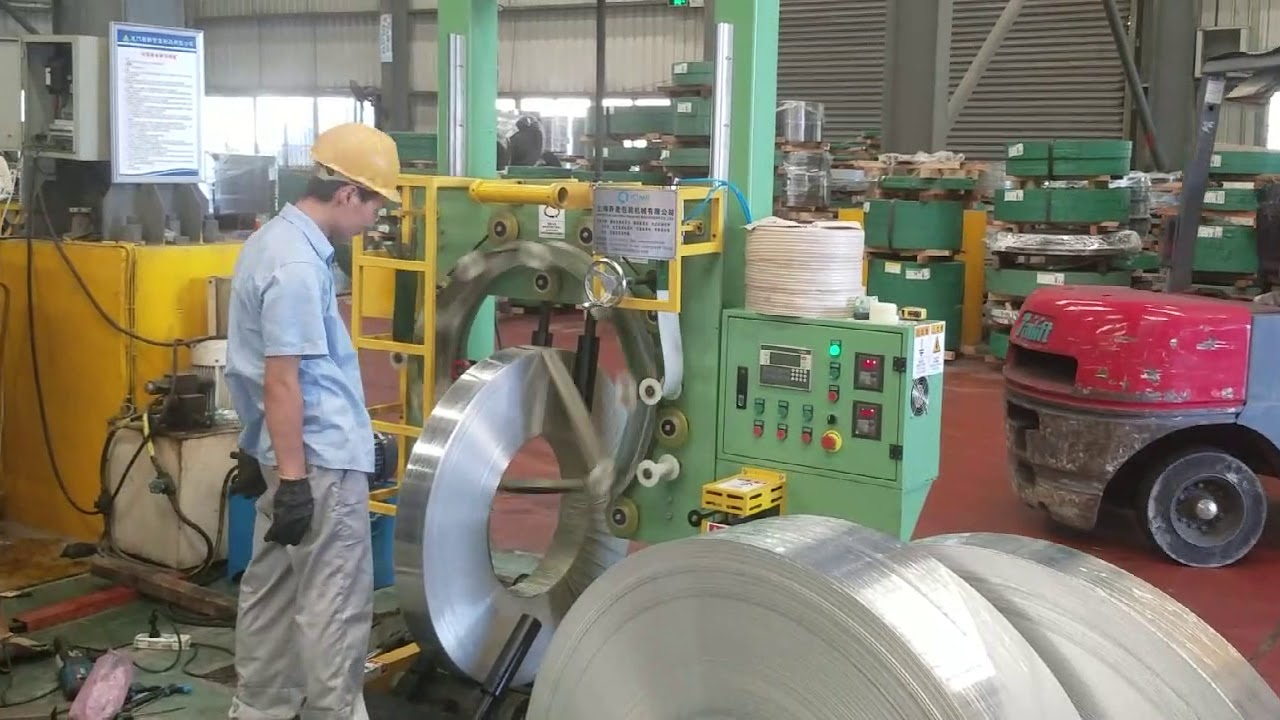 Compact steel coil wrapper for efficient packaging. Compact steel coil wrapper for efficient packaging.