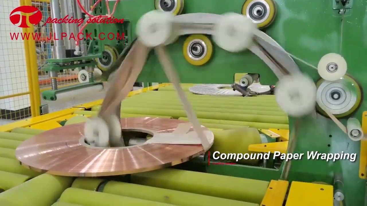 Efficient Copper Coil Packing Line with Automatic Functionality.