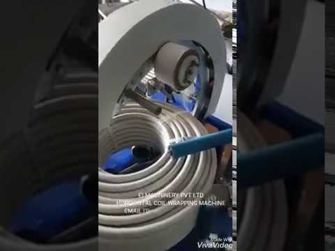 “Efficient coil wrapping machine for HDPE pipe packaging.”