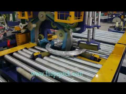 “Efficiently package steel wire coils horizontally with our optimized online packing machine.”