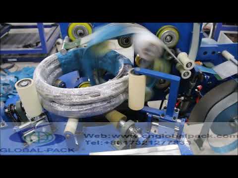 High-performance stainless steel coil wrapping machine for efficient stretch packaging.