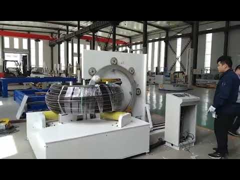 Horizontal wrapping machine for soft pipe coils, cables, and wires with optimized packaging capabilities.