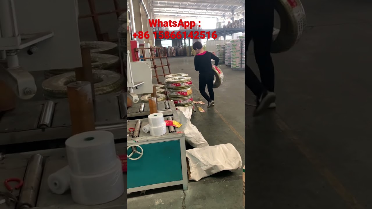 Improved garden hose packaging machine for efficient and speedy packaging.