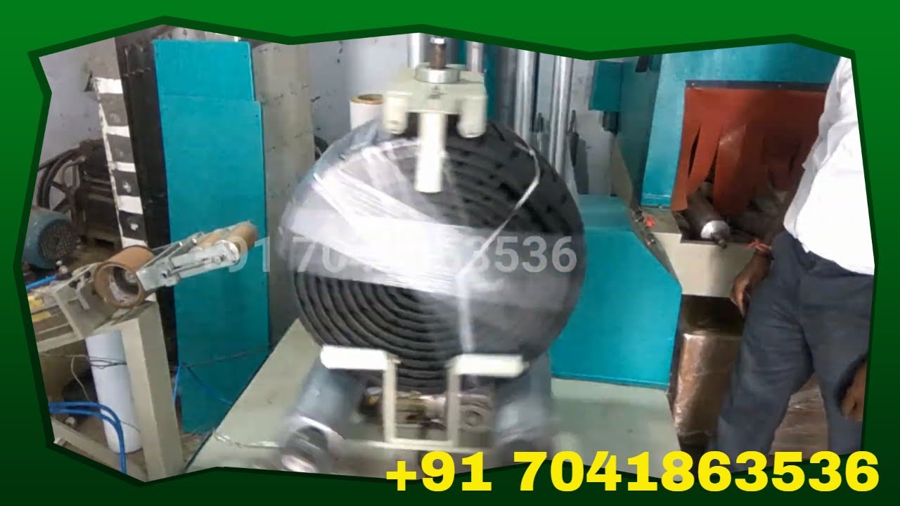 Revamp tire tread packaging and outer coil wrapping equipment with tapping to enhance efficiency.