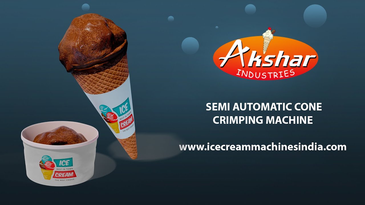 Semi-automatic machine for filling ice cream cones. Semi-automatic machine for filling ice cream cones.