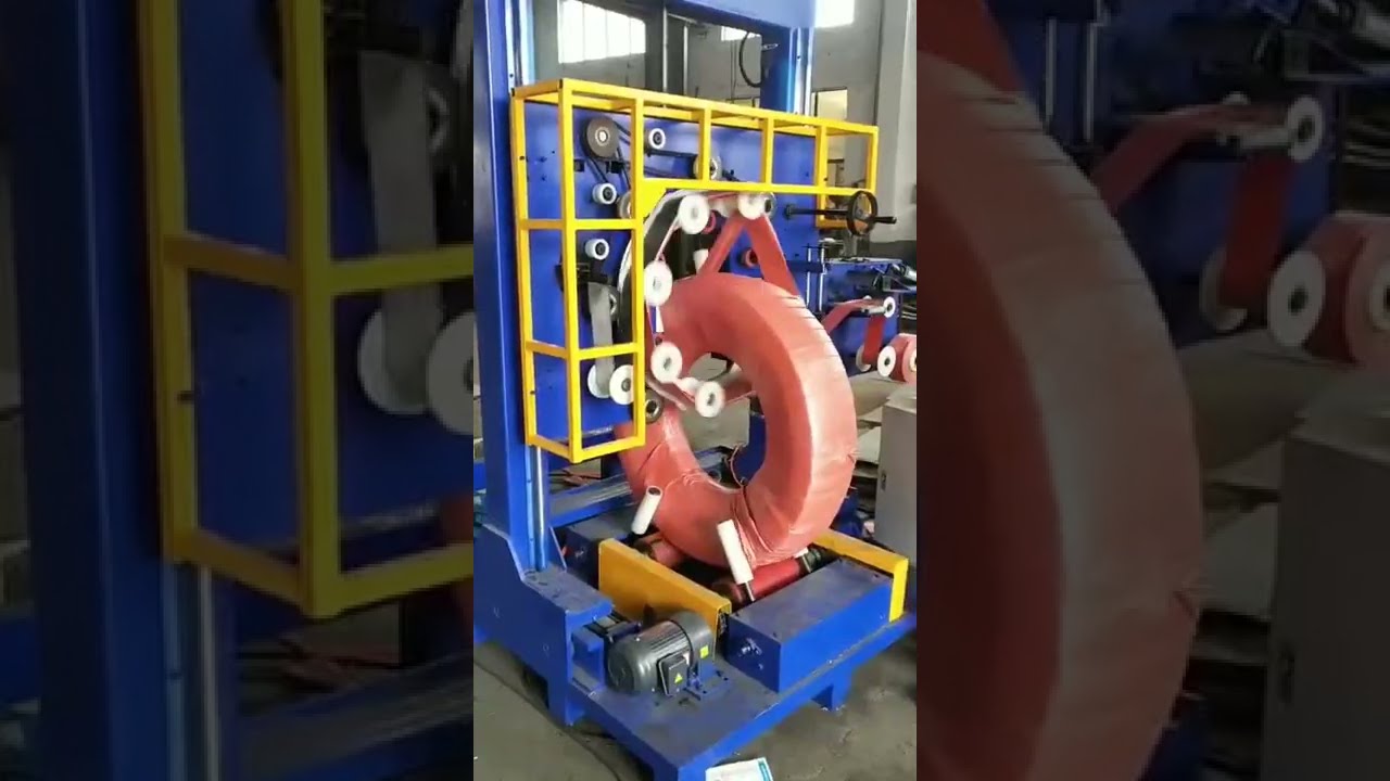 Vertical steel wire coil packing machine for cable wires and iron coils, optimized for efficient and precise coil wrapping.