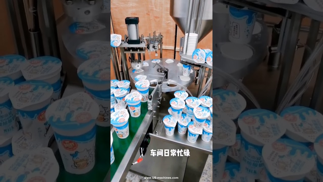 Automatic Yogurt Pod Filling and Sealing Machine: Precut Lid Heat Sealing Video Automatic Yogurt Pod Filling and Sealing Machine: Precut Lid Heat Sealing Video