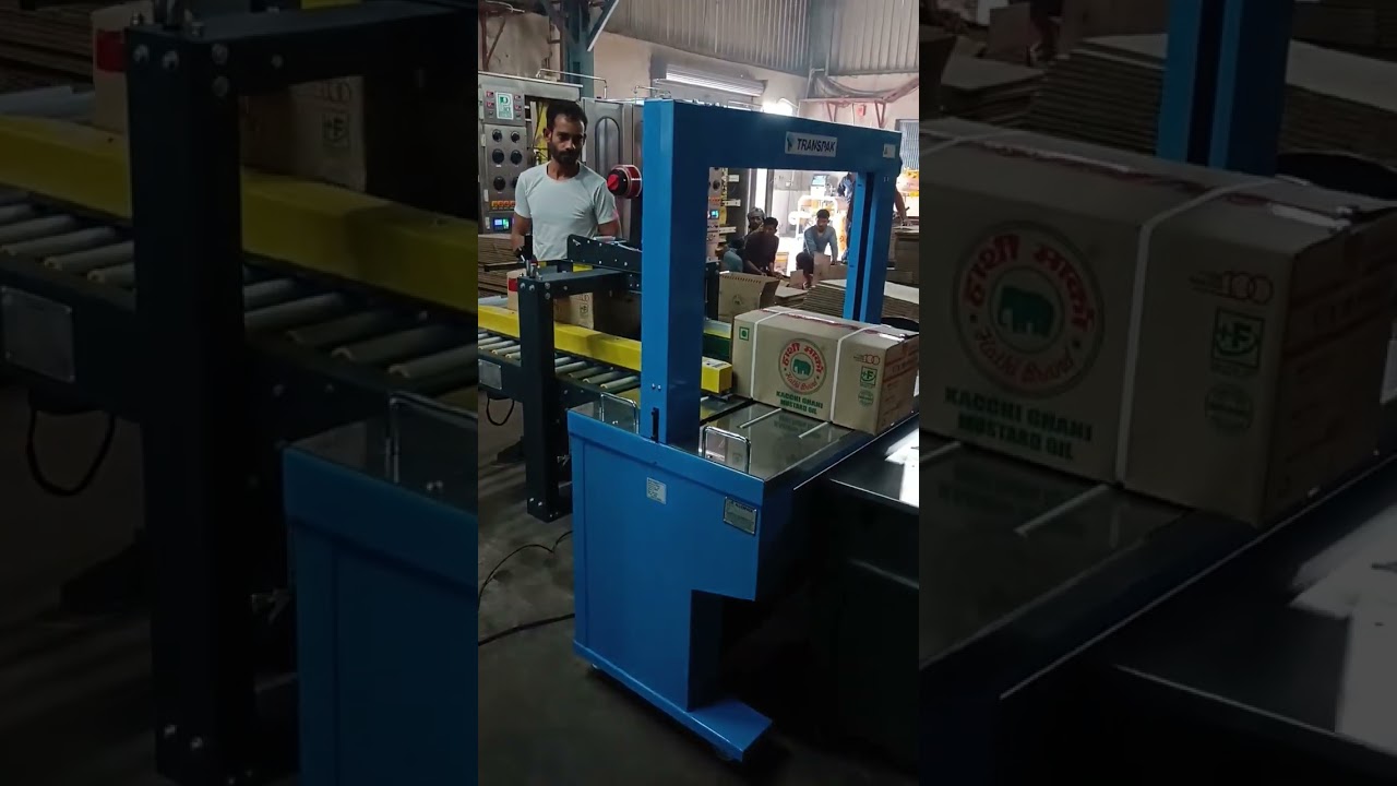 Efficient Packaging Solution: Automated Carton Sealing and Strapping Combo System