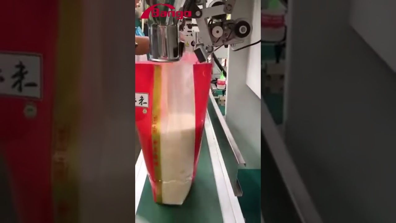 Efficient Sewing Machine in Action: Rice Bag Packing Demonstration