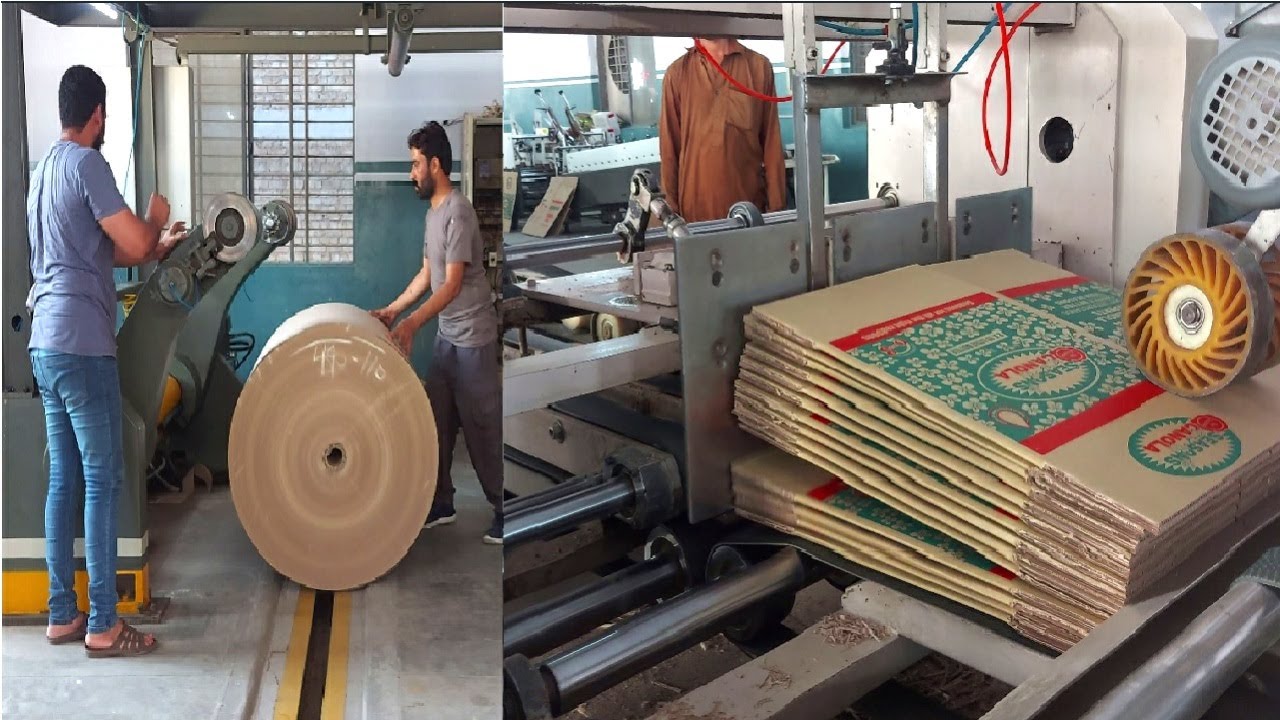 Incredible Corrugated Carton Box Production Process with Paper Roll Packaging