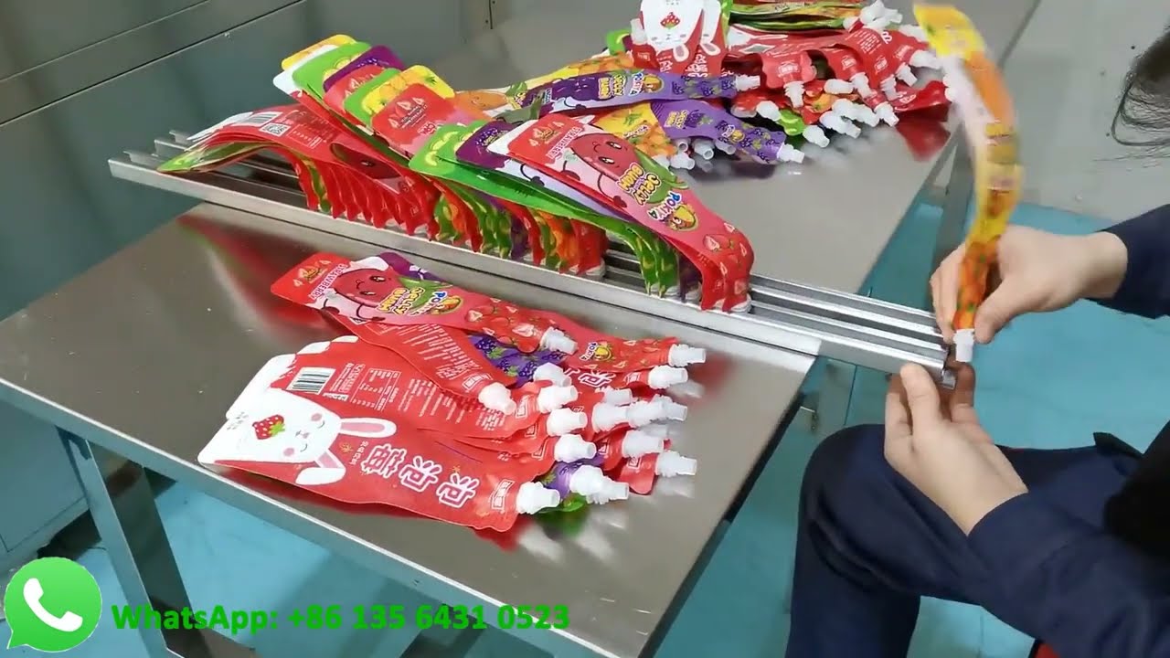 Juice Pouch Filler with Automatic Spout & Washing System