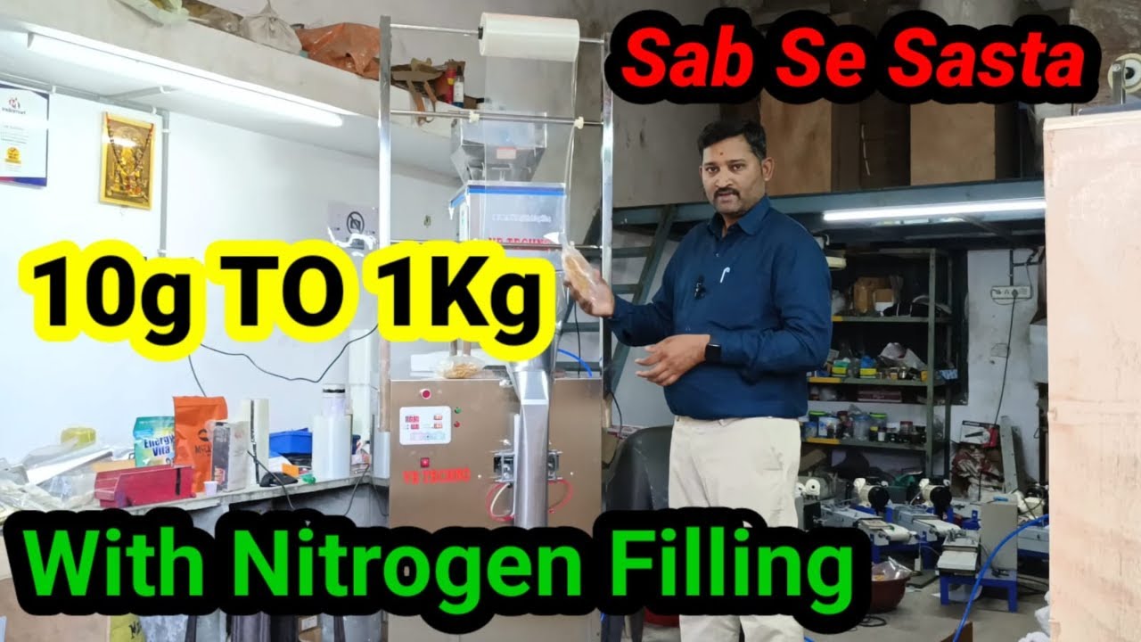 Nitrogen-Filled Namkeen Pouch Packing Machine: Efficient Packaging for 10g to 1kg Pouches