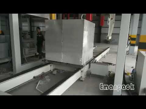 Packaging Building Materials with Rotary Arm Pallet Wrapper