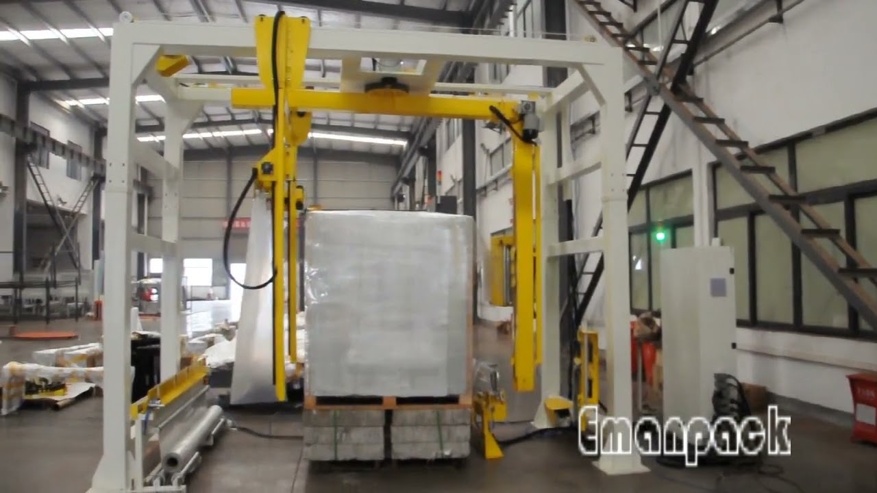 Rotary Arm Stretch Wrapper with Top Film Dispenser
