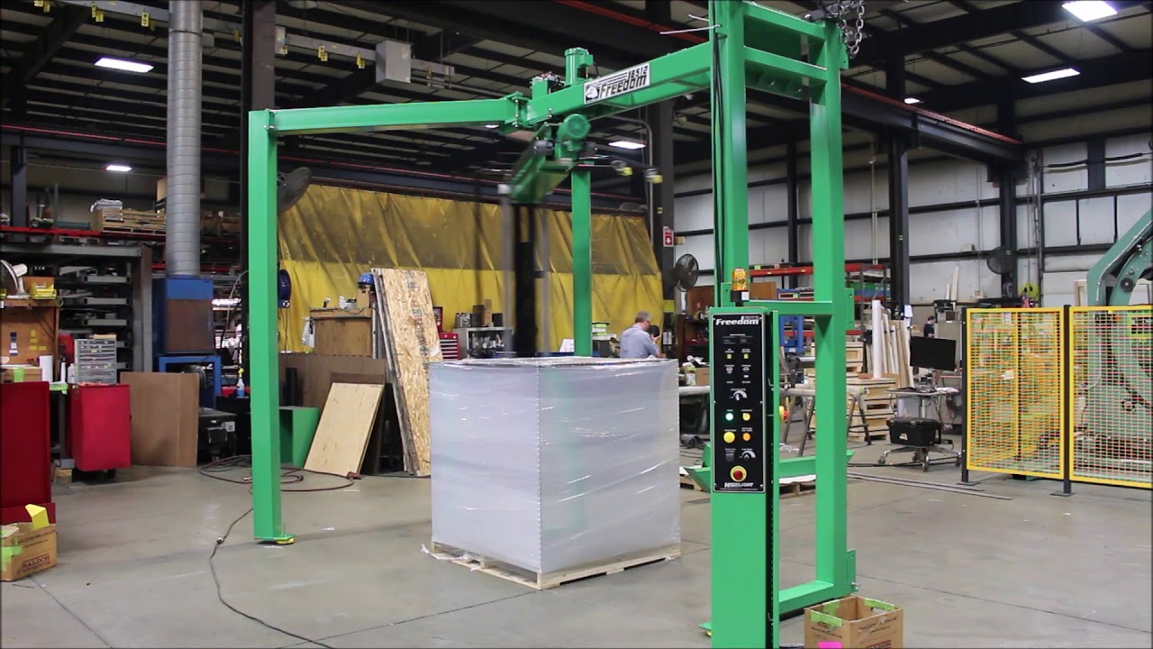 Semi-Automatic Rotary Arm Wrapper for Stretch Wrapping