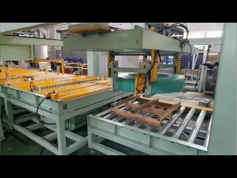 Video showcasing the commissioning of a steel coil packaging line.