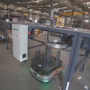 Horizontal coil wrapping machine
