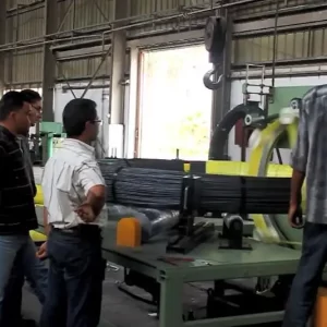 Horizontal wire coil wrapper