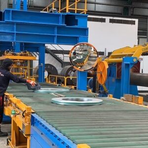 Slit coil strapping line